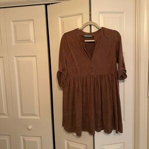 Karlie Chocolate Baby Doll Long Sleeve Dress